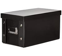 Zeller Present 17938 Boîte de Rangement en Carton pour CD Noir 16 x 28 x 15 cm