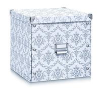 Zeller Present 17974 Vintage Boîte de Rangement Carton Blanc 33,5 x 33 x 3,5 cm