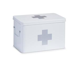 Zeller Present 18119 Boîte à Pharmacie en Métal Blanc 32 x 19,5 x 20 cm