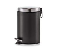 Zeller Present 18212 Poubelle à Pédale Métal/Acier Inoxydable Noir Mat 3 L 20 x 20 x 28 cm
