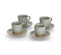 Zeller Present 26538 Tasse Marron, Vert Espresso 4 Pièces Marron