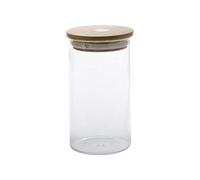 Zeller Present Bamboo Bocal à provisions avec couvercle en bambou, 1000ml, Ø 10,5 x 17,5cm, clair/naturel