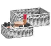 ZELLER PRESENT Corbeille de rangement 20x14x7cm 24x18x9cm gris 2pcs