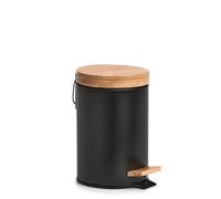 Zeller Present Kosmetikeimer soft-close 3l Ø16,8x24cm Metall/Bambus schwarz