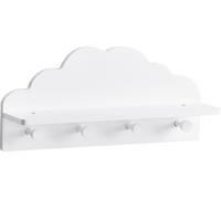 Zeller Present Portemanteau mural pour enfants MDF 48x12x22cm, blanc