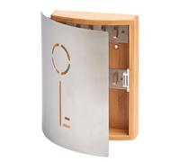 Zeller Present Schlüsselkasten Gummibaum/Edelstahl 9 Haken 21,5x6x24,5cm silb...