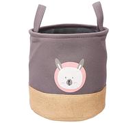 ZELLER PRESENT SCHÖNER LEBEN. PRAKTISCH WOHNEN. Panier de rangement ours en polyester et jute, gris, env. Ø 25 x 25 cm