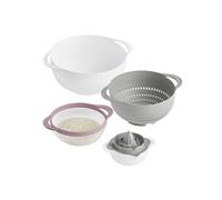 Zeller Present Set de cuisine multifonctions plastique baie, blanc/gris, 5 pièces (1 set)