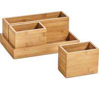 Zeller Present Set d'organiseur en bambou, naturel, 4 pièces (1 set)