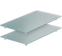 Zeller Set de 2 plaques à découper en verre 4 plaques de cuisson