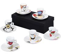 ZELLER Set de 6 tasses avec soucoupe Porcelaine, motif Face 50ml