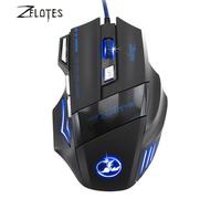 ZELOTES 2017 Professionnel 5500 DPI 7 Boutons Filaire LED lumière optique USB Computer Gaming Mouse pour Pro Gamer de La Souris noir
