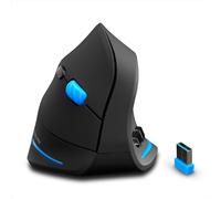 Zelotes F-35A Souris de jeu verticale sans fil réglable 2400DPI pour souris optique 2,4G【Noire】