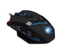 zelotes Professiona Souris de jeu filaire, 4800 DPI, 12 boutons programmables, réglage du poids, haute précision, rétroéclairage multi-modes, design ergonomique, souris optique USB pour ordinateur