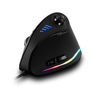 zelotes Souris de jeu ergonomique avec joystick, 10 000 DPI (6 niveaux réglables), 11 boutons programmables, éclairage RVB, souris verticale filaire USB optique pour bureau/jeux/ordinateur portable/PC