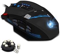 zelotes Souris Gamer Filaire,Haute Performance,12 Boutons Programmables,RVB,4000DPI,8 Blocs de Poids,Souris Gaming Ergonomique pour PC,Mac