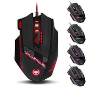 zelotes Souris Gaming Filaire, T90,Haute Performance,9200DPI,8 Boutons Programmables,Souris Gamer Ergonomique pour PC/Mac,Noire