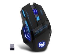 zelotes Souris sans Fil Ergonomique,4800 DPI,LED Multi Modes,7 Boutons, 2,4 GHz avec Récepteur, Souris Gamer Optique USB pour PC, Ordinateur Portable, Mac,Noir