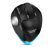 zelotes Souris Trackball sans Fil,Souris Bluetooth Rechargeable,3 Modes(BT5.0/3.0+2.4G),4800DPI,8 Boutons,Conception Ergonomique Optique Wireless Mouse pour PC,Pad,Tablets
