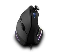 ZELOTES Souris verticale avec barre de commande - 10000 DPI - Ergonomique - Prévention contre les bras de souris - USB 11 touches - Pour PC, ordinateur de bureau, ordinateur portable, noir