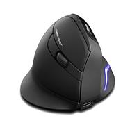 Zelotes Souris verticale ergonomique sans fil, souris optique rechargeable par USB, 2400 ppp, 6 boutons pour ordinateur portable, PC, noir