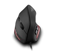 zelotes Souris Verticale Filaire,Réglage 4 DPI,Conception Ergonomique,6 Boutons,LED,Souris avec câble Optique USB,pour PC,Ordinateur Portable,Mac,Noir