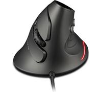 ZELOTES T-30 Souris optique filaire Souris de jeu verticale USB filaire 6 boutons Souris ergonomique avec 4 DPI réglables pour PC portable,Noir