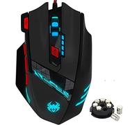 Zelotes T90 Souris de jeu filaire 8 boutons programmables, rétroéclairage RVB chroma, 7 modes de rétroéclairage jusqu'à 7200 DPI pour les joueurs PC Windows (Noir)