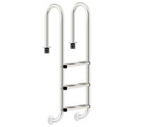 Zelsius Echelle de Piscine à 3 marches en Acier Inoxydable V2A | 50,2 x 36,5 x 158 cm - Argent | avec Protection antidérapante | Escalier de Piscine