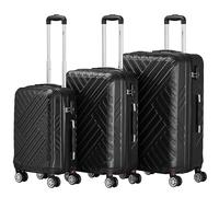 Zelsius Ensemble de 3 valises | Coque rigide ABS avec serrure à combinaison, roues doubles et séparateur intérieur | Ensemble de valises à main, ensemble de valises rigides 3 pièces, trolley, grande