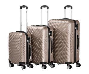 Zelsius Ensemble de 3 valises | Coque rigide ABS avec serrure à combinaison, roues doubles et séparateur intérieur | Ensemble de valises à main, ensemble de valises rigides 3 pièces, trolley, grande