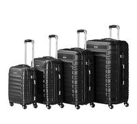 Zelsius Ensemble de 4 valises | Valises à coque rigide ABS avec serrure à combinaison, doubles roulettes et cloison intérieure | Ensemble de valises à coque rigide de 4 pièces, trolley, grande valise
