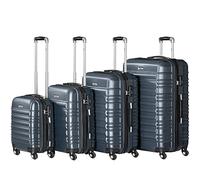 Zelsius Ensemble de 4 valises | Valises à coque rigide ABS avec serrure à combinaison, doubles roulettes et cloison intérieure | Ensemble de valises à coque rigide, valises grandes, Trolley, Set de