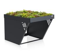 Zelsius Garage pour robot tondeuse avec bac à planter | 60 x 70 x 40 cm | Anthracite (RAL 7016) | Abri pour robot tondeuse à gazon, garage avec toit plantable, auvent pour robot tondeuse
