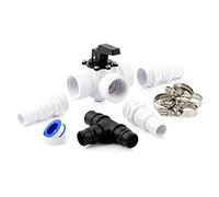Zelsius Kit de dérivation 12 pièces Valve universelle 3 voies Raccords 32/38 mm Colliers de serrage en T
