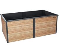 Zelsius Lit surélevé pour jardin, 200 x 100 x 77 cm, aspect bois | Anthracite RAL 7016 | Terrasse ou balcon