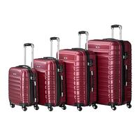 Zelsius Lot de 4 valises rigides en ABS avec serrure à combinaison, roues doubles et séparateur intérieur, mallette de voyage, mallette rigide, lot de 4 pièces, trolley, grande valise, ensemble de