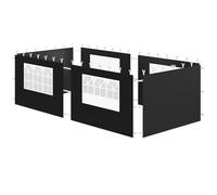 Zelsius Panneaux latéraux pour pavillon 3x6 m | Ensemble de 6 pièces, Noir | Panneaux latéraux de pavillon 4 pièces pour pavillons 3 x 3 m, UV30, Paroi latérale de tente de jardin avec fenêtre, Mur de