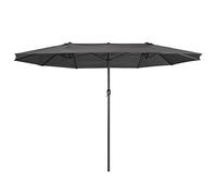 Zelsius Parasol | Parasol double avec manivelle | 460x270 cm (Gris)