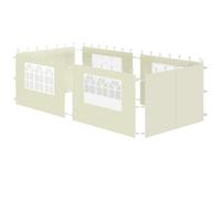 Zelsius Parois latérales pour tonnelle 3 x 6 m - 6 pièces, beige - Panneaux latéraux pour tonnelle de 3 x 3 m - UV30 - Paroi latérale avec fenêtre - Tente de réception pliante avec fermeture
