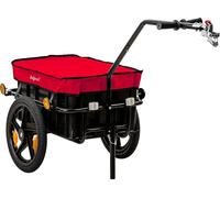 Zelsius remorque pour vélo avec housse, rouge, chariot de transport, chariot pour vélo, remorque pour vélo