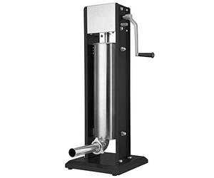 Zelsius Remplisseur professionnel de saucisses en acier inoxydable + quatre tubes de remplissage différents | Ppresse à saucisses, machine à saucisses avec boîte de vitesses (7 litres, Noir)