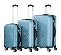 Zelsius Set de valises à 3 pièces Bleu Acier | Valises rigides ABS à roulettes Doubles, avec Cadenas à Combinaison de Chiffres, cloison Interne | Bagage de Cabine, Set de Valise, Lot de 3, Trolley