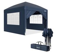 Zelsius Tonnelle pliable 3 x 3 m avec parois latérales, bleu, tonnelle pliable pop-up UV30, tente de jardin, tente de réception, abri pour jardin, protection solaire, tonnelle de jardin