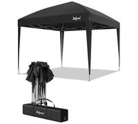 Zelsius Tonnelle pliable 3 x 3 m | Noir | Tonnelle pliante UV30 | Tente de jardin pliable avec sac | Abri pour jardin, protection solaire, pavillon de jardin pliable, tente pop-up