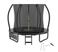 Zelsius Trampoline noir pour l'extérieur | Trampoline d'extérieur avec filet de sécurité, échelle et sac à chaussures | Trampoline pour le sport et les loisirs (228 cm)