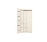 Zelten Lot de 1 recharge de papier perforé à feuilles mobiles A8 - 40 feuilles/80 pages pour planificateur mensuel à 5 trous - Carnet personnel, journal, bloc-notes, planificateur rechargeable