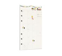 Zelten Lot de 40 feuilles de papier perforé coloré - 80 pages - Recharge de papier perforé pour reliure à 6 trous - Organiseur personnel - Carnet rechargeable (A6, Little Girl Monthly Planner)