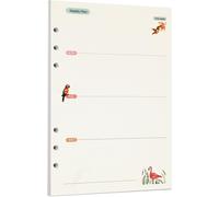 Zelten Recharge De Papier Perforé Multicolore 45 Feuilles 90 Pages - Pour Reliure À 6 Trous - Journal Intime Rechargeable (A5, Rainforest Weekly Planner)[Z376]