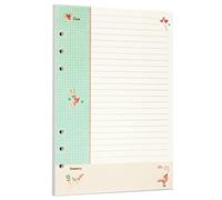 Zelten Recharge de papier perforé multicolore 45 feuilles 90 pages - Pour reliure à 6 trous - Journal intime rechargeable (A5, Fairy Tale Connell)